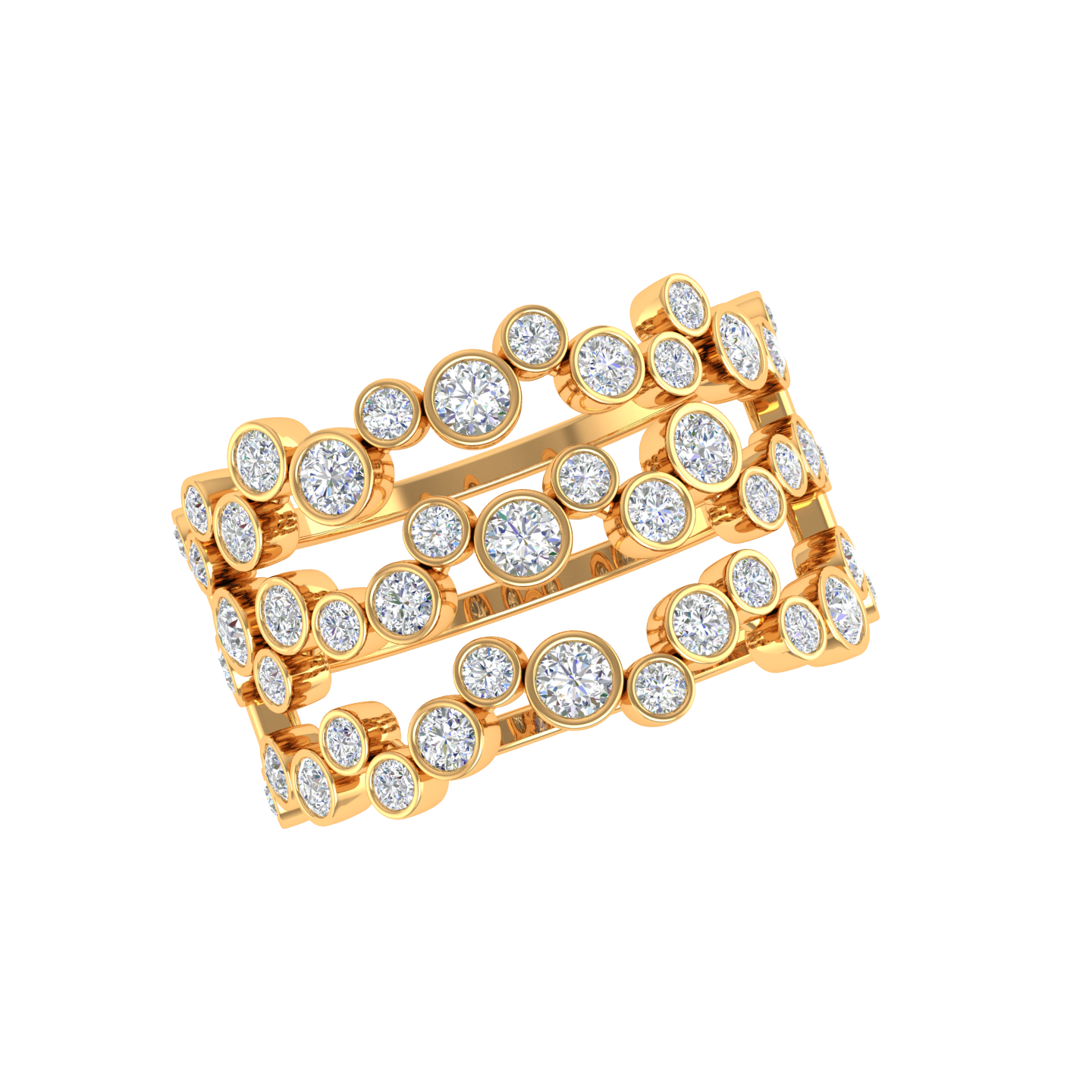 Sylvie Three Row Ring