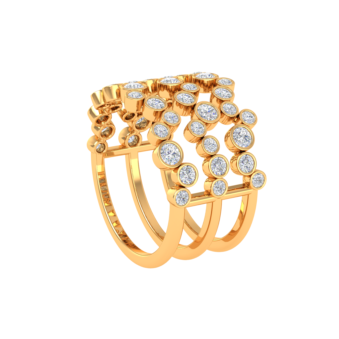 Sylvie Three Row Ring