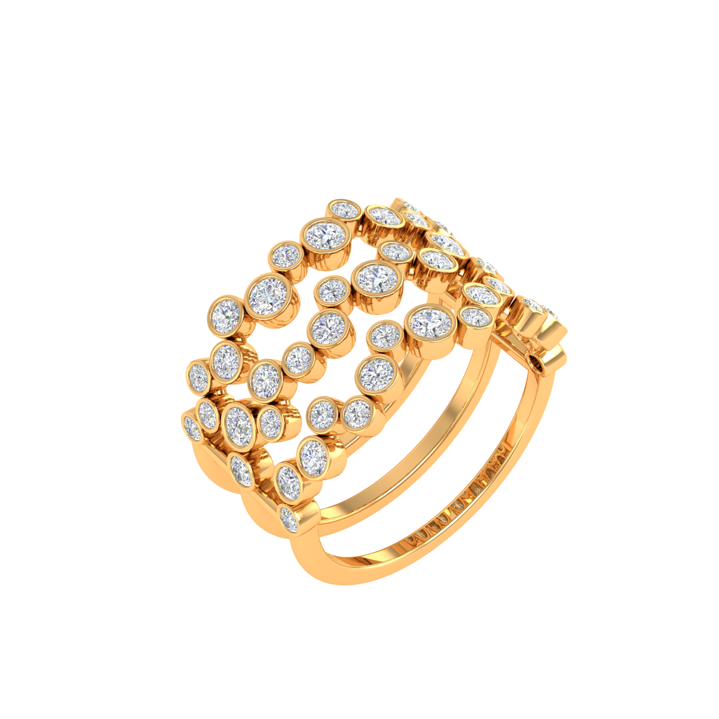 Sylvie Three Row Ring