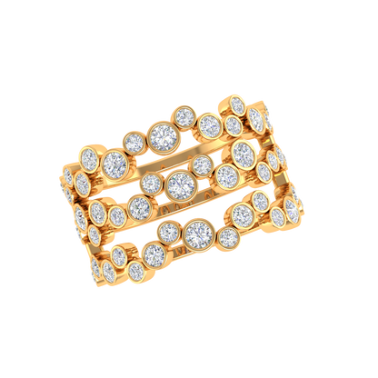 Sylvie Three Row Ring