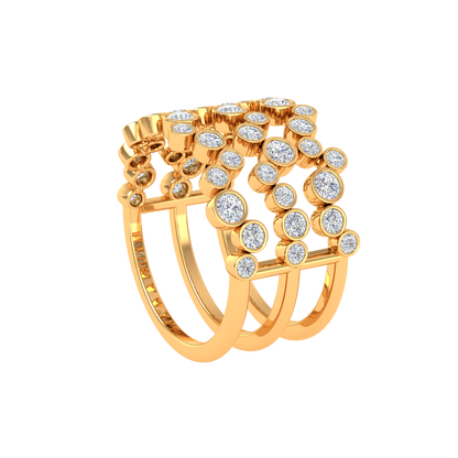 Sylvie Three Row Ring