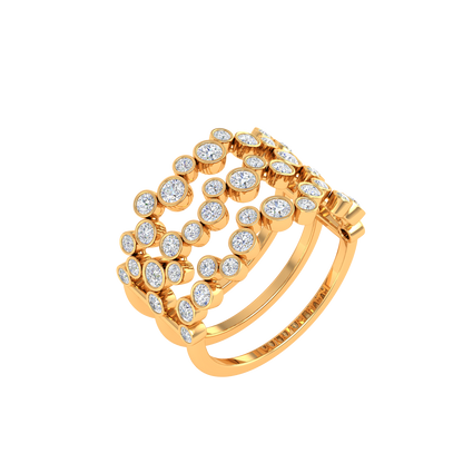 Sylvie Three Row Ring